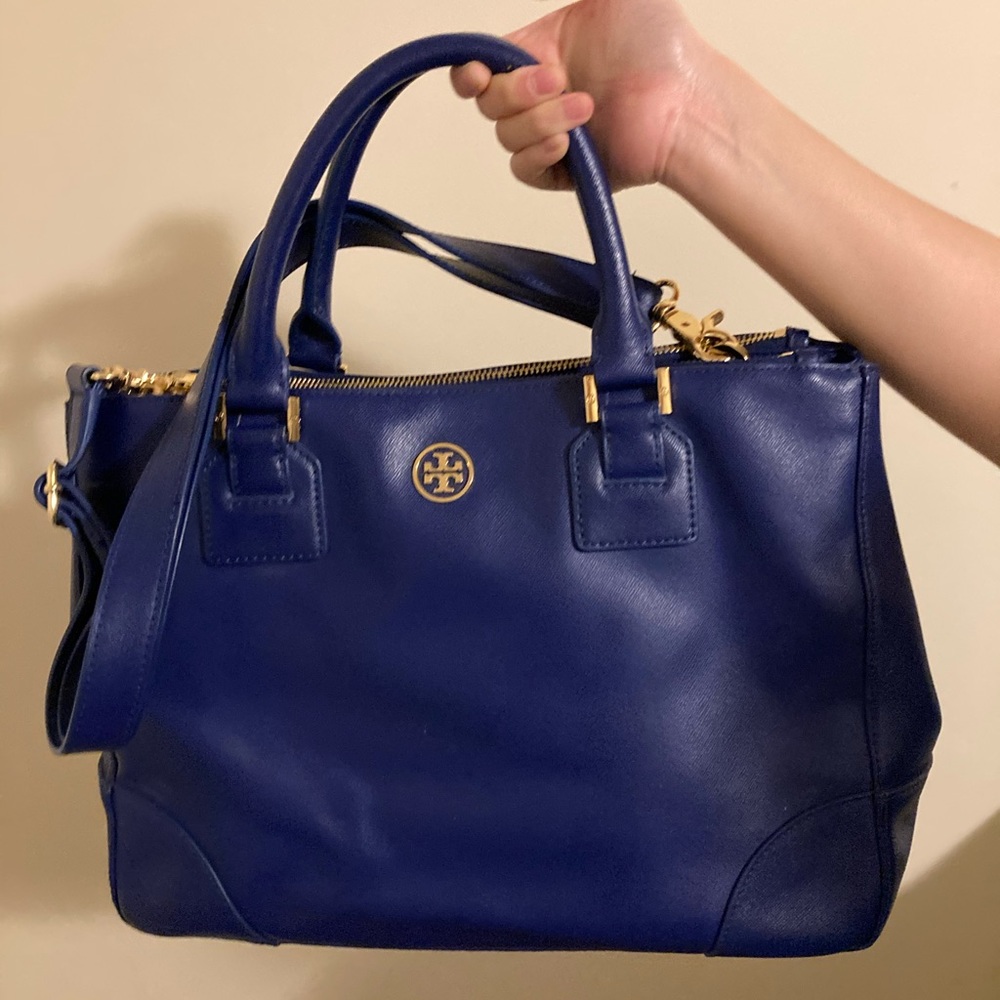 Beautiful Tory Burch electric blue tote